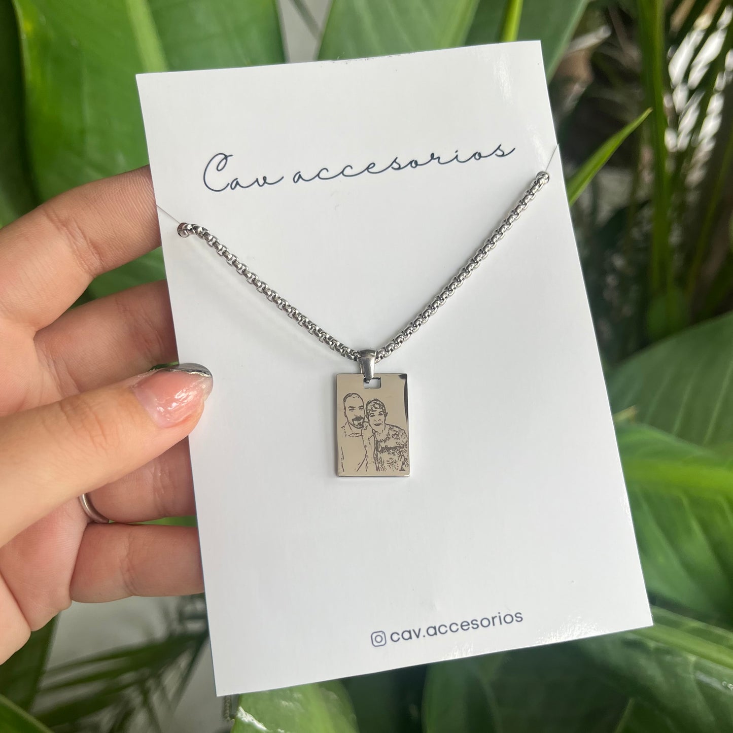 COLLAR PERSONALIZADO RECTANGULAR CABALLERO