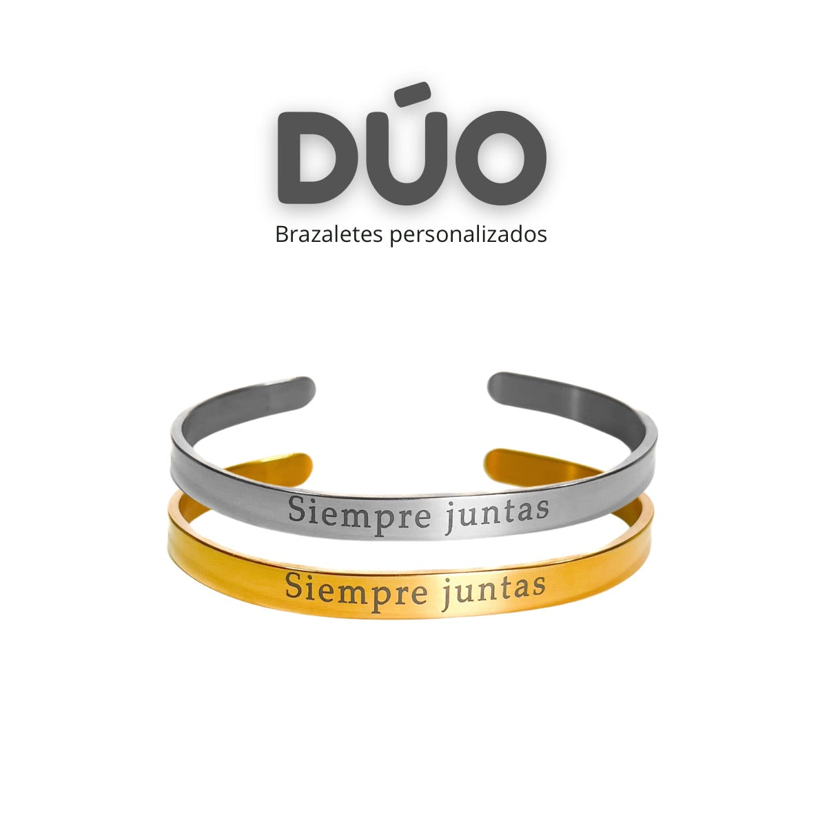 DÚO - BRAZALETES DORADO Y PLATEADO